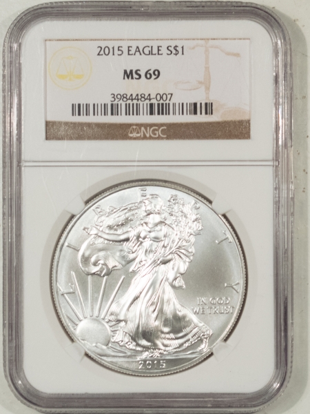 American Silver Eagles 2015 $1 AMERICAN SILVER EAGLE 1 OZ – NGC MS-69