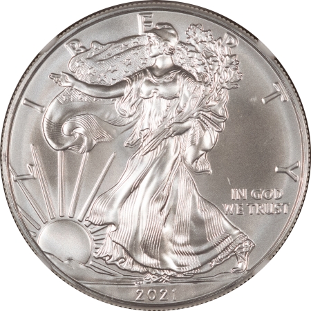 American Silver Eagles 2021(P) SILVER EAGLE, HERALDIC EAGLE T-1, EMERGENCY PRODUCTION – NGC MS-69