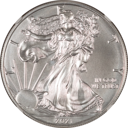 American Silver Eagles 2021(S) SILVER EAGLE, HERALDIC EAGLE T-1, EMERGENCY PRODUCTION – NGC MS-69