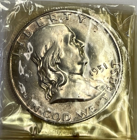 New Certified Coins 1951 U.S. ORIGINAL 5 COIN SILVER PROOF SET, ORIGINAL BROWN BOX, FRESH GEM SET