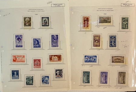 U.S. Stamps U.S. MILITARY WW II OCCUPATION IN EUROPE STAMPS, 199 DIFF, MOG ON PGS-CAT $1000+