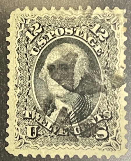 U.S. Stamps SCOTT #69 12c BLACK, USED, VF+, JUMBO MARGINS & 100% SOUND-A BEAUTY; CATALOG $95