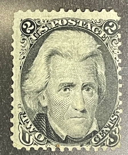 U.S. Stamps SCOTT #73 2c BLACK W/ SOME OG, HHR, AVG CENTER, BOLD COLOR, CAT $325