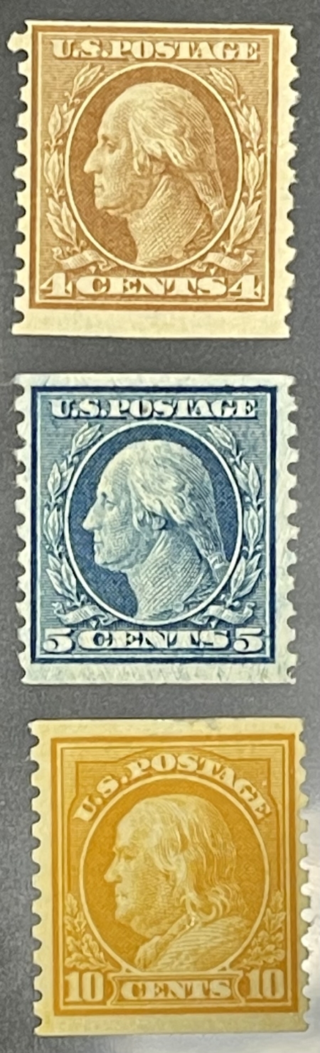 U.S. Stamps SCOTT #490-497 (NO #491), PERF 10 VERT COILS, ALL MOG, HINGED, FINE, CAT $50+