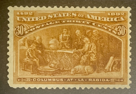 U.S. Stamps SCOTT #239 30c ORANGE-BROWN, MINT-NO GUM, VF CENTER, GREAT COLOR-CAT $90 (USED)