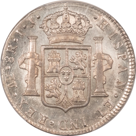 New Certified Coins 1796-L IJ SILVER 8 REALES, PERU CHARLES IV – PCGS AU-55, FLASHY & LOOKS UNC!
