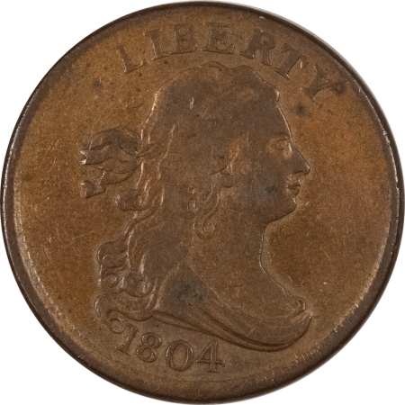 New Store Items 1804 DRAPED BUST HALF CENT – CROSSLET 4 STEMS – HIGH GRADE CIRCULATED EXAMPLE!
