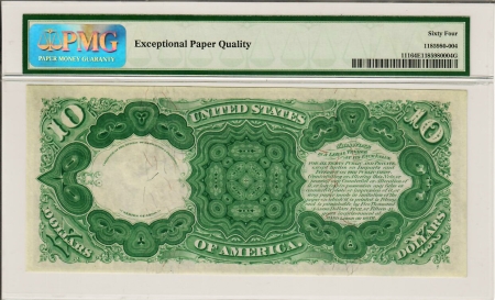 Large U.S. Notes 1880 $10 LEGAL TENDER, FR-111, PMG CHOICE UNCIRCULATED 64 EPQ-BRIGHT & GORGEOUS!