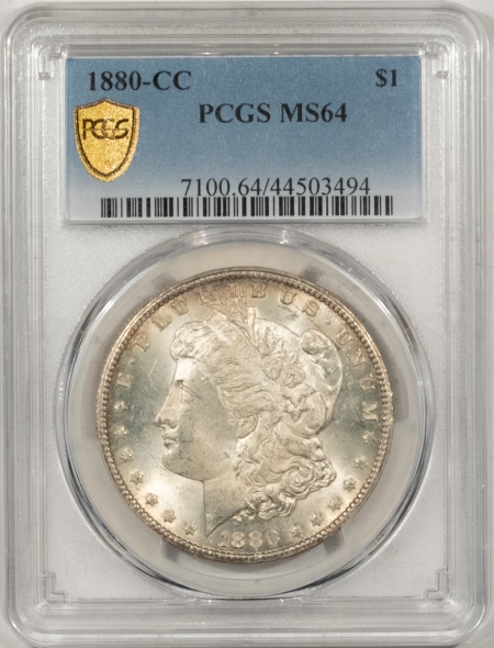 Morgan Dollars 1880-CC MORGAN DOLLAR PCGS MS-64, FRESH WHITE & PQ!