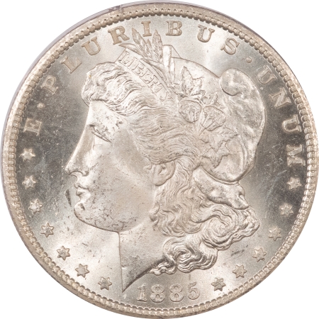 CAC Approved Coins 1885-CC MORGAN DOLLAR – PCGS MS-64 BLAZING WHITE, PREMIUM QUALITY, CAC APPROVED!