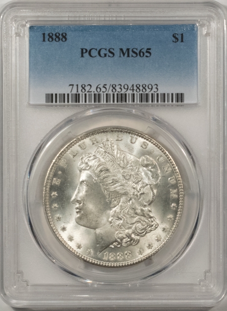 Morgan Dollars 1888 MORGAN DOLLAR – PCGS MS-65, WHITE GEM