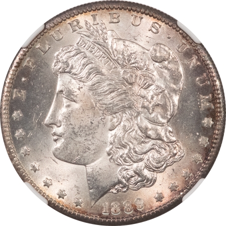 New Store Items 1889-S MORGAN DOLLAR – NGC MS-62, PRETTY, REVERSE IS DEEP MIRROR PROOFLIKE