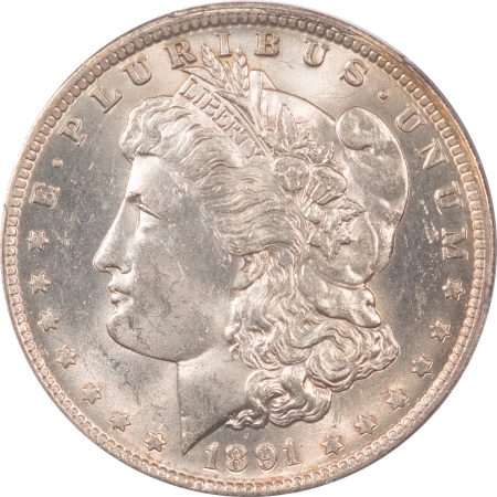 Morgan Dollars 1891-O MORGAN DOLLAR – PCGS MS-61, UNDERGRADED & PREMIUM QUALITY!