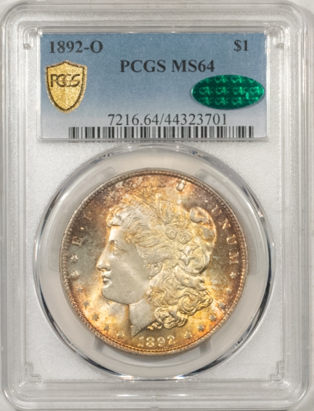 CAC Approved Coins 1892-O MORGAN DOLLAR – PCGS MS-64, 64+ QUALITY, GORGEOUS & PREMIUM QUALITY, CAC!