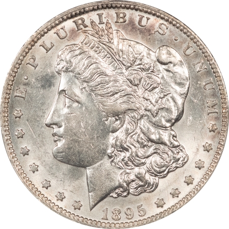 Morgan Dollars 1895-O MORGAN DOLLAR – PCGS AU-58, BRIGHT WHITE & TOUGH!