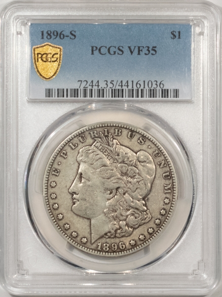 Morgan Dollars 1896-S MORGAN DOLLAR – PCGS VF-35 ORIGINAL & PERFECT!