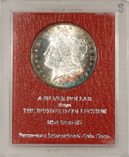 Dollars 1897-S MORGAN DOLLAR, FROM THE REDFIELD COLLECTION, RED PARAMOUNT HOLDER GEM BU