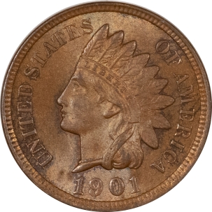 Indian 1901 INDIAN CENT. UNCIRCULATED NEARLY GEM!