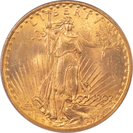 $20 1907 $20 ST GAUDENS GOLD – PCGS MS-64