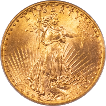 $20 1911-D $20 ST GAUDENS GOLD – PCGS MS-64, PREMIUM QUALITY, CAC APPROVED! GEM!