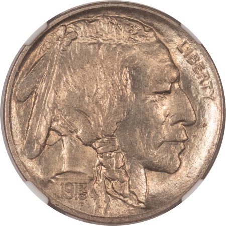 Buffalo Nickels 1913-D TY I BUFFALO NICKEL – NGC MS-64, PREMIUM QUALITY!