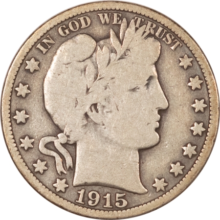 Barber Halves 1915 BARBER HALF DOLLAR, PLEASING CIRCULATED EXAMPLE – ONLY 138,000 MINTAGE!