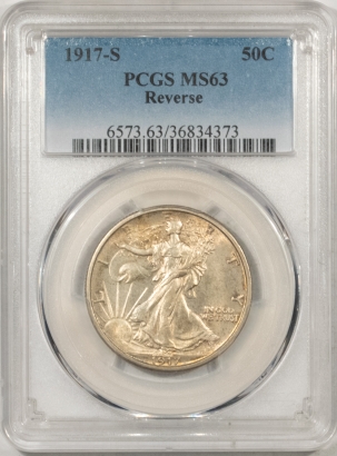 New Certified Coins 1917-S WALKING LIBERTY HALF DOLLAR – REVERSE – PCGS MS-63