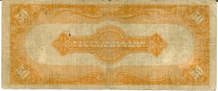 Large Gold Certificates 1922 $50 GOLD CERTIFICATE, FR-1200 – HONEST ORIGINAL – CIRCULATED