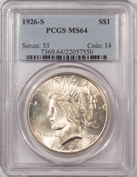 New Certified Coins 1926-S PEACE DOLLAR – PCGS MS-64