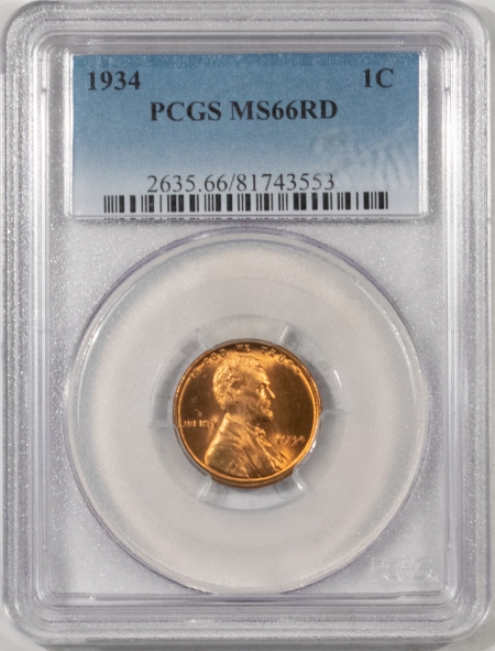 Lincoln Cents (Wheat) 1934 LINCOLN CENT – PCGS MS-66 RD