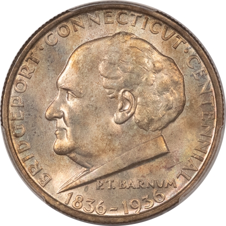 New Certified Coins 1936 BRIDGEPORT COMMEMORATIVE HALF DOLLAR – PCGS MS-66 PRETTY & PREMIUM QUALITY!