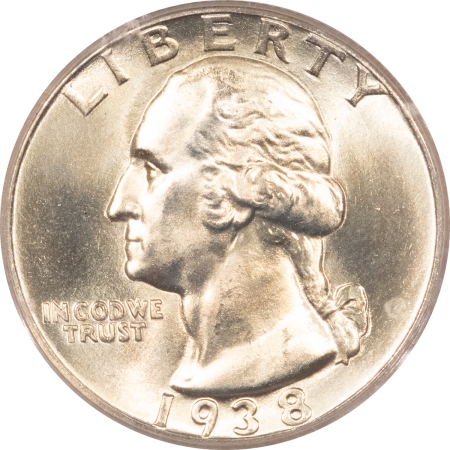 New Certified Coins 1938 WASHINGTON QUARTER – PCGS MS-65, OLD GREEN HOLDER & PREMIUM QUALITY!