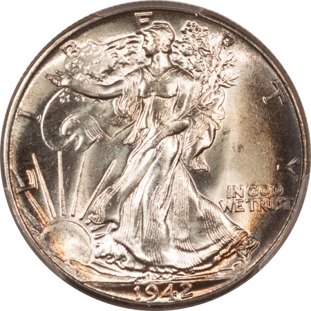 New Certified Coins 1942 WALKING LIBERTY HALF DOLLAR – PCGS MS-66 PREMIUM QUALITY, GORGEOUS!