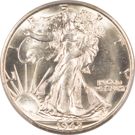 New Certified Coins 1942-S WALKING LIBERTY HALF DOLLAR – PCGS MS-64, BLAZING WHITE & PQ!