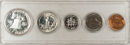 New Store Items 1950 U.S. 5 COIN SILVER PROOF SET, CHOICE PROOF & UNTONED, WHITMAN SNAP CASE