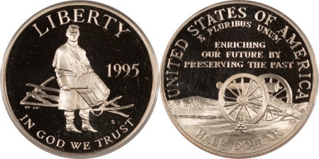 Modern Gold Commems 1995 CIVIL WAR 3 PC GOLD/SILVER COMMEMORATIVE COIN SET, GEM PROOF-OGP, BOX & COA
