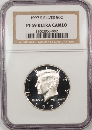 New Store Items 1997-S PROOF KENNEDY HALF DOLLAR – NGC PF-69 ULTRA CAMEO