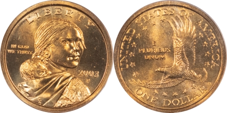 Eisenhower Dollars 2001-P, 2002-P, 2003-P SACAGAWEA DOLLARS LOT/3 – PCGS MS-67