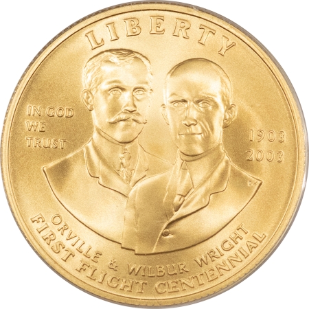 Modern Gold Commems 2003-W FIRST FLIGHT CENTENNIAL $10 COMMEMORATIVE GOLD COIN-GEM BU, OGP/BOX & COA
