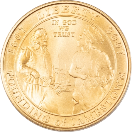 Modern Gold Commems 2007 JAMESTOWN 400TH ANNIVERSARY COMMEMORATIVE GOLD COIN, GEM BU-OGP/BOX & COA
