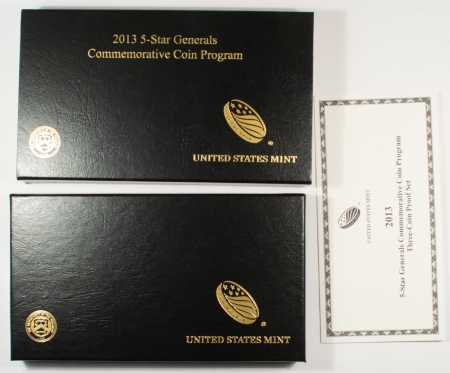 Modern Gold Commems 2013 5-STAR GENERALS 3 PIECE GOLD/SILVER COMMEMORATIVE COINS, GEM PROOF-OGP/COA