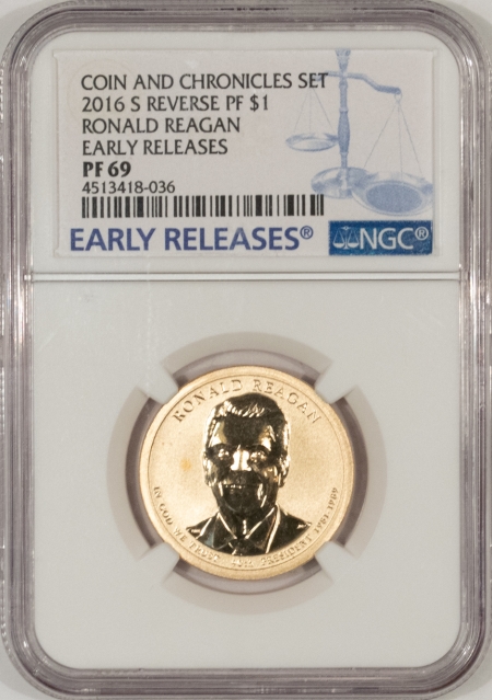 Eisenhower Dollars 2016-S REV PROOF $1 RONALD REAGAN EARLY RELEASE – NGC PF-69
