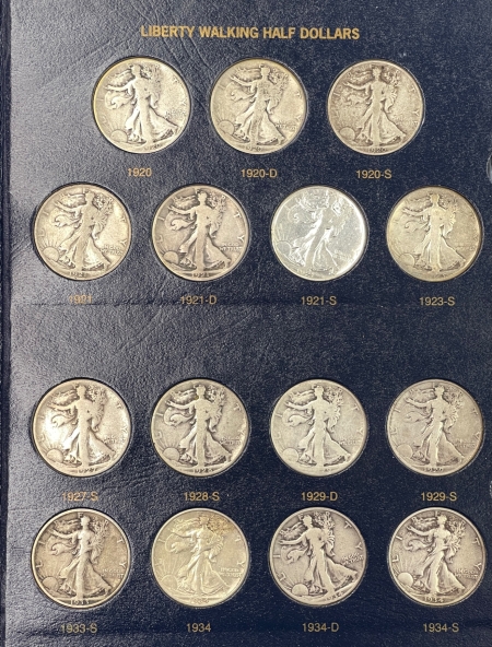 Half Dollars 1916-1947-D 65 COIN WALKING LIBERTY HALF DOLLAR COMPLETE SET, NICE G+, NICE KEYS