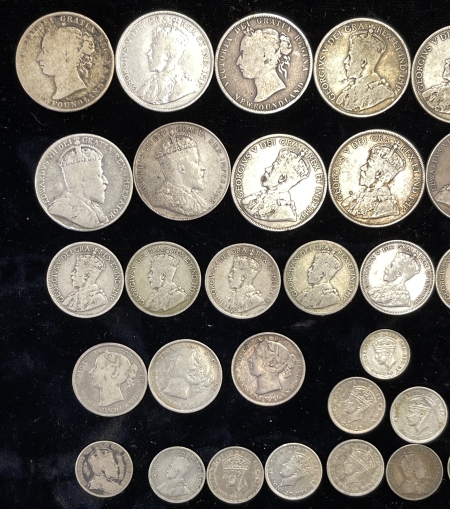 New Store Items 1872-1945 CANADA NEWFOUNDLAND 42 COIN .925 SILVER LOT 5-50 CENTS GREAT DATE MIX!