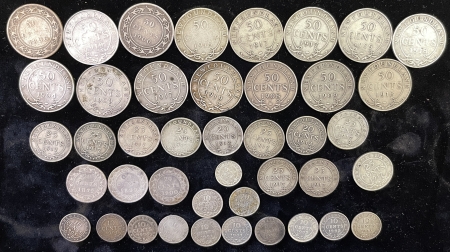 New Store Items 1872-1945 CANADA NEWFOUNDLAND 42 COIN .925 SILVER LOT 5-50 CENTS GREAT DATE MIX!