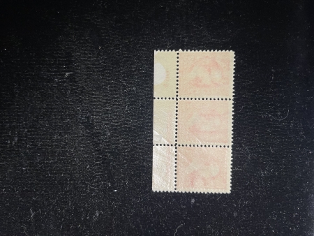 U.S. Stamps SCOTT #267 2c CARMINE, FRESH PLATE # STRIP OF 3, CENTER HINGED-OTHERS NH-CAT $44