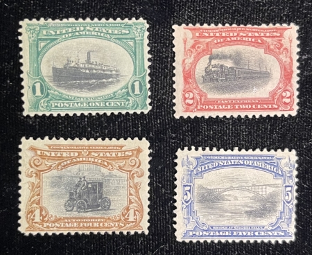 U.S. Stamps SCOTT #294-297, 1c-5c PAN AM EXPO, MOG HR, #296-7 W/ THINS, APP F/VF-CAT $176
