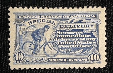 U.S. Stamps SCOTT #E-9a 10c BLUE, MDOG-HINGED, MINOR THINS, APPEARS SUPERB-CAT $260