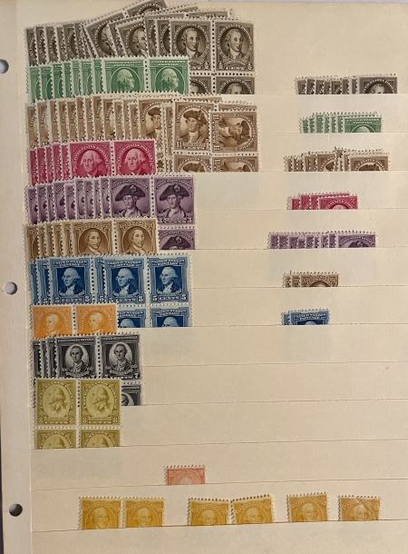 U.S. Stamps 12 PAGE DEALER STOCKBOOK-U.S. MINT SINGLES, 1920’s-40’s, MOST MOG-NH, CAT $1500+