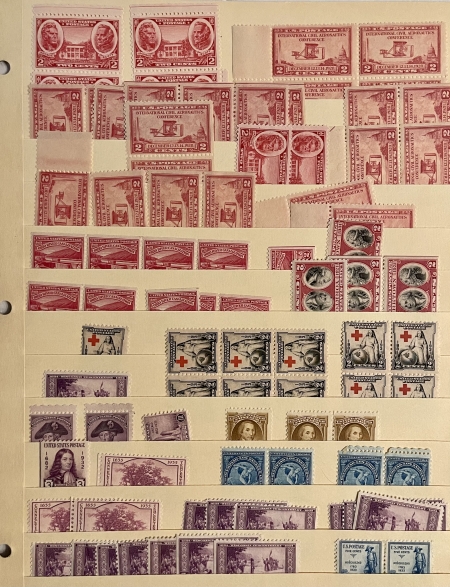 U.S. Stamps 12 PAGE DEALER STOCKBOOK-U.S. MINT SINGLES, 1920’s-40’s, MOST MOG-NH, CAT $1500+